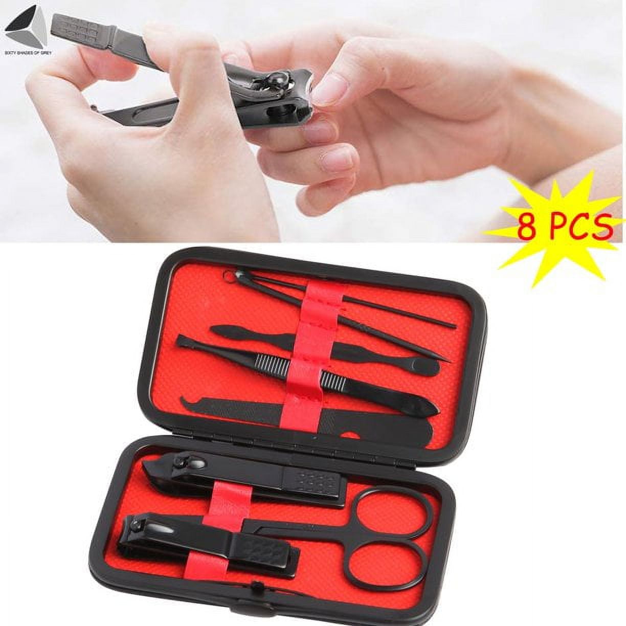 8 PCS Premium Manicure Set, Nail Clippers, Professional Grooming Gift Kit, Pedicure Kit, Stainless Steel Facial, Cuticle, Nail Care Tools with Luxurious Portable Travel Case, for Women & Men