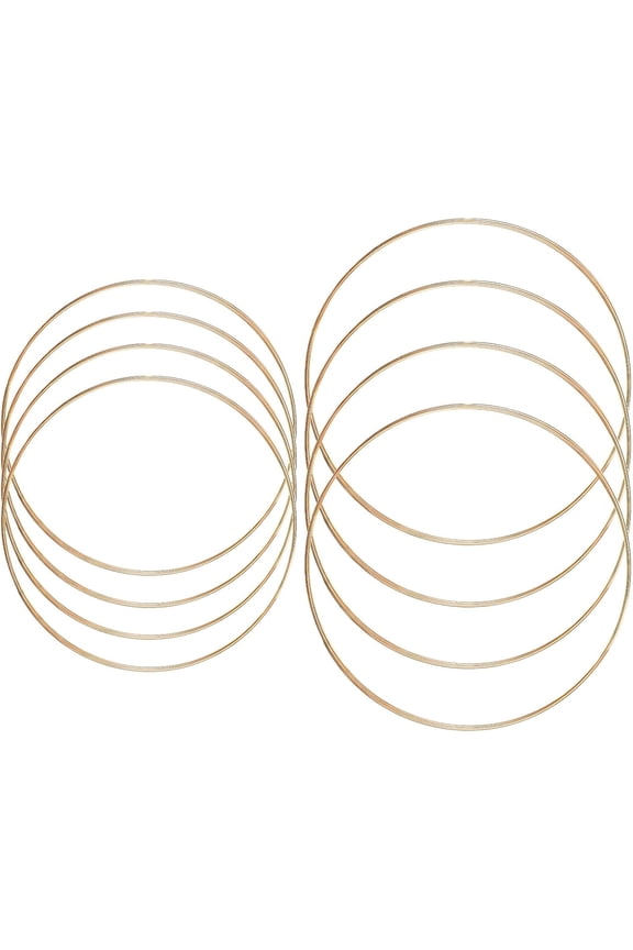 8 PCS Metal Hoops for Crafts, 10/12 Inch Gold Dream Catcher Rings, Macrame Hoops Large Metal Rings, Wreath Floral Hoop for DIY Craft Wedding Christmas Garlands
