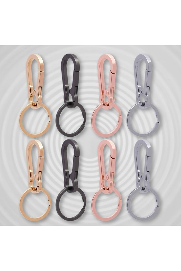 8 PCS Metal Keychains, Carabiner Key Chain Ring Clip Holder Organizer Key Finder for Home Car Accessories