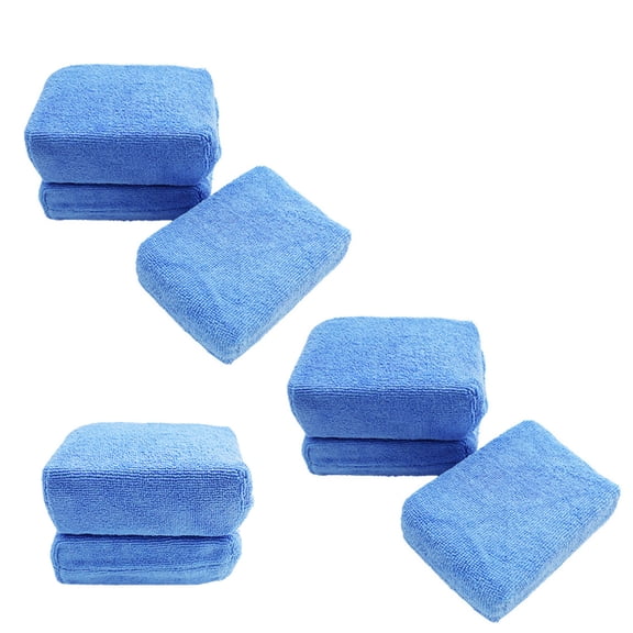 8 PCS Microfiber Applicator Pad, 4.7"x3.1" Scratch-Free Foam Buffing Scrub Pads, Car Wash Sponges for Effortless Detail Polishing, Waxing, Tire Shining, Interior Cleaning, Scrubbing (Blue)