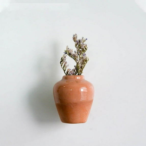 8 PCS Mini Ceramic Vase Magnets for Fridge, Cute Bud Vases Magnetic, Small 3D Plant Vase for Refrigerator, Decoration Kitchen Locker Office (No Flowers)