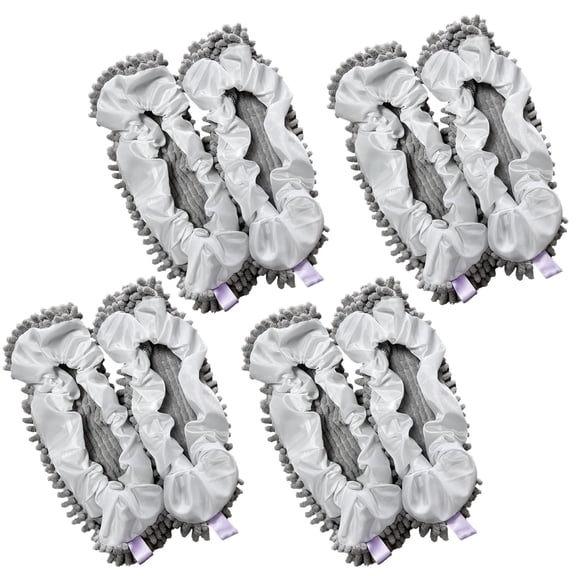 8 PCS Floor Cleaning Shoe Covers,Mopping Slippers,Washable Absorbent Chenille Cleaning Slippers,Elastic Design,for Home Floor Cleaning