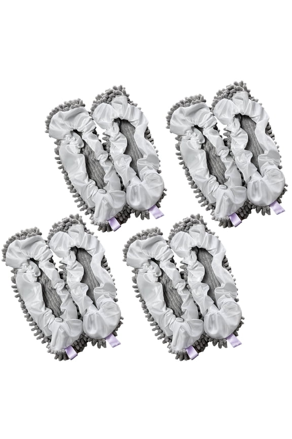 8 PCS Floor Cleaning Shoe Covers,Mopping Slippers,Washable Absorbent Chenille Cleaning Slippers,Elastic Design,for Home Floor Cleaning