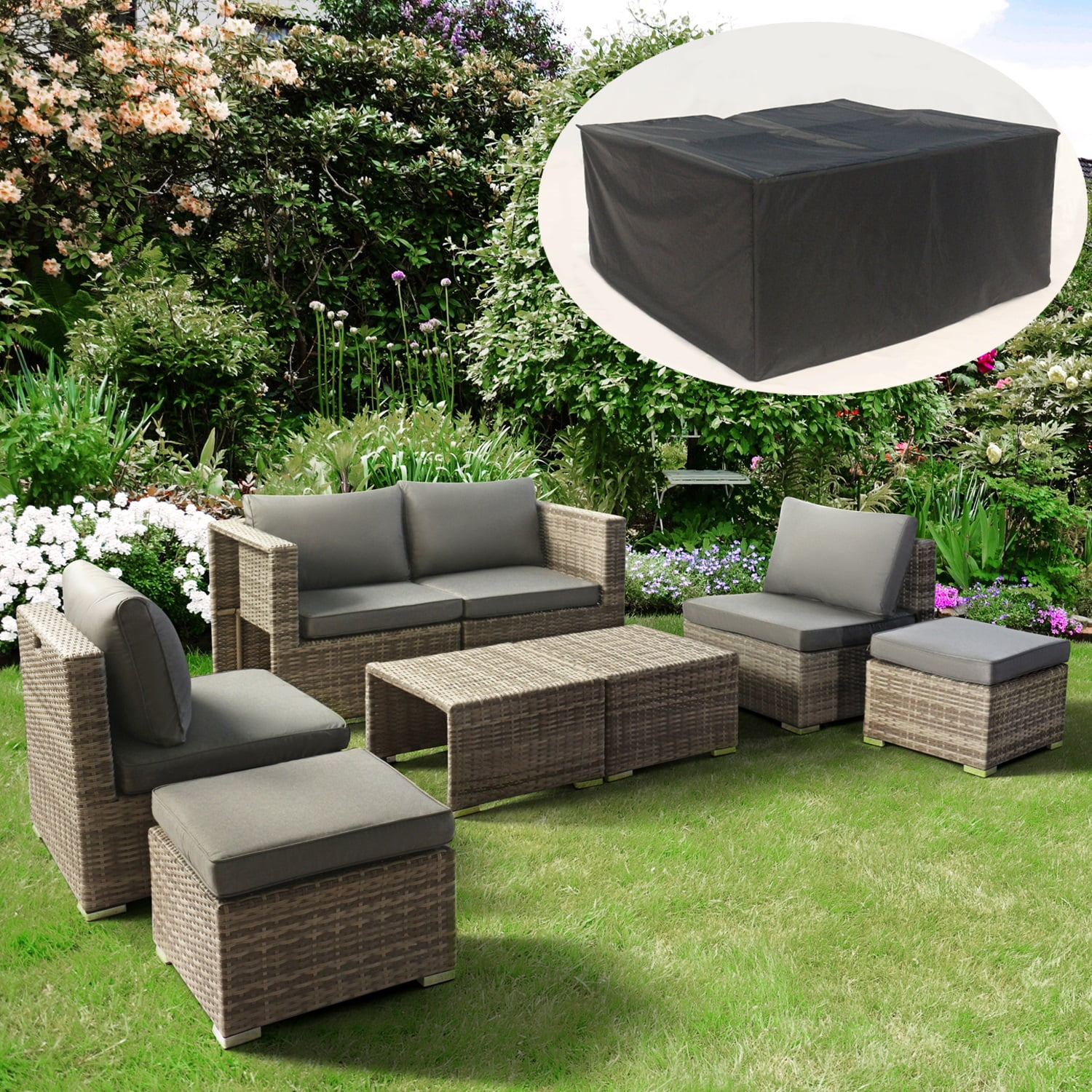 8 PCS Outdoor Furniture Fully Assembled Patio Conversation Furniture