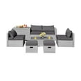 thumbnail image 1 of 8 PCS Patio Wicker Furniture Set Outdoor PE Rattan Conversation Set Grey, 1 of 5