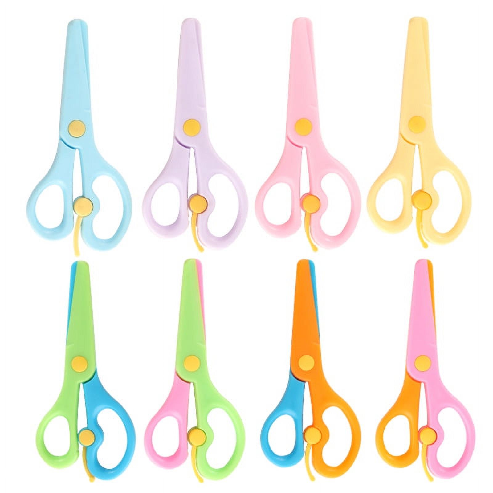 8 PCS Plastic Safety Scissors, Toddler Safety Scissors Kids Plastic Scissors Toddler Scissors