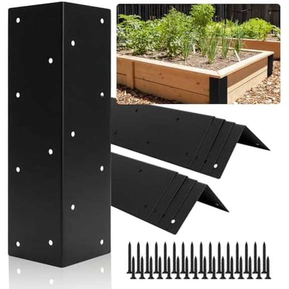 8 PCS Raised Garden Bed Corner Brackets for 10"-24" Height Wood Frame Bed,Metal Raised Bed Corner Brackets 11" x 3" x 3" ,Raised Bed Corners Connectors for Vegetable Flower Planter Garden.