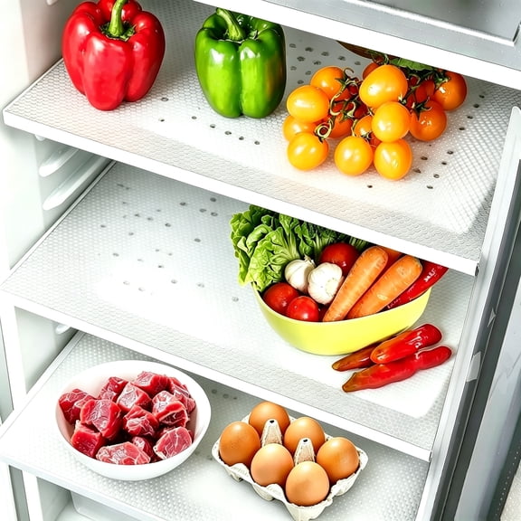 8 PCS Refrigerator Mats, EVA Refrigerator Liners for Shelves Washable Can Be Cut Fridge Shelf Liner Waterproof Fridge Pads Mat Drawer Table Placemats (Clear)