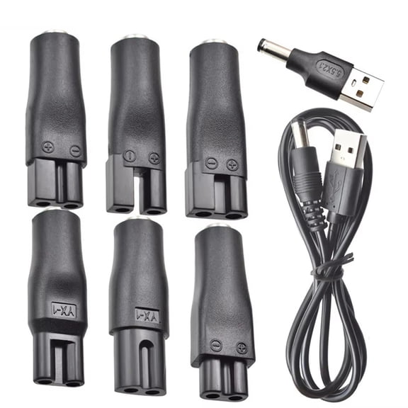 8 PCS Replacement Power Cord 5V Charger USB Adapter Set for All Kinds Electric Hair Clippers Shaver Beard Trimmer