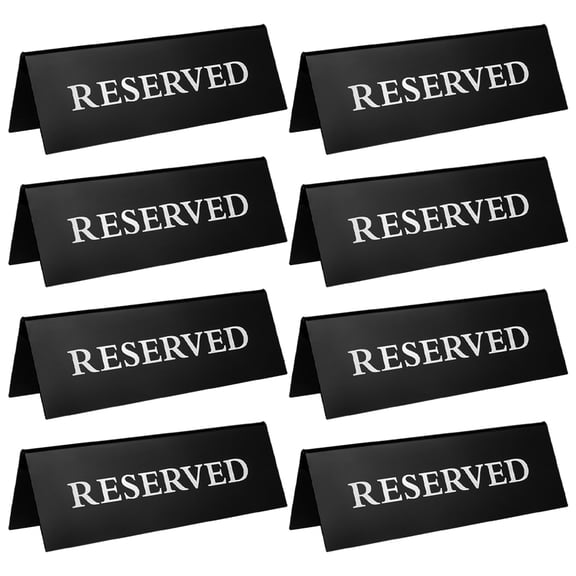 GETAJGHSD 8Pcs Black Acrylic Reserved Table Tent Signs for Wedding and Restaurant Seating