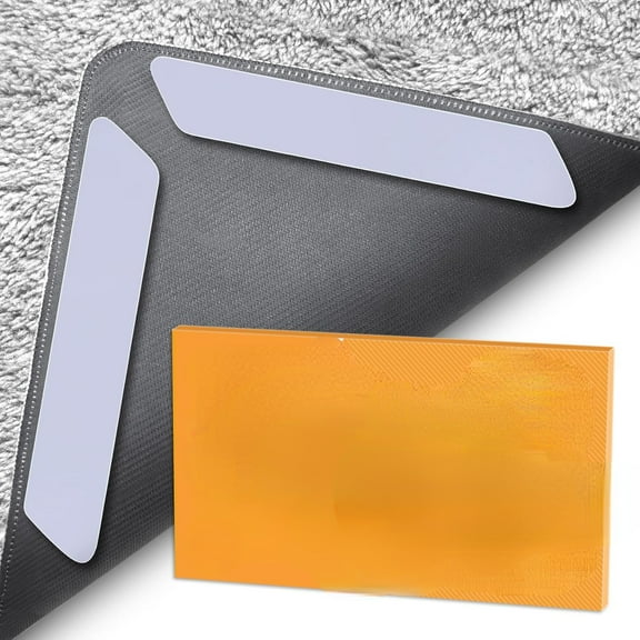 8 PCS Rug Tape, Reusable Washable Grippers for Rugs, Double Sided Non-Slip Rug Pads for Hardwood Floors, Rug Stoppers to Prevent Sliding, White