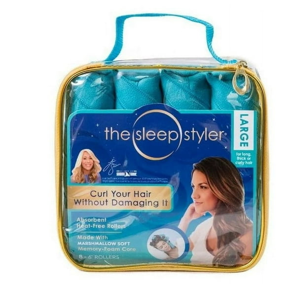 8 PCS Set The Sleep Styler Absorbent Heat Free 6" Foam Hair Roller,Large