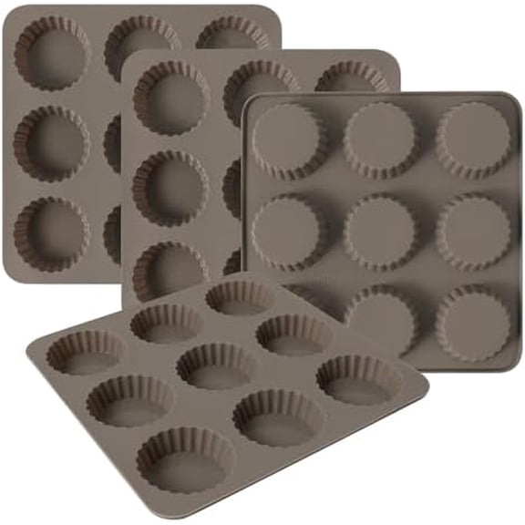 8 PCS Silicone Chocolate Peanut Butter Cup Mold,9 Cavity Non-stick Candy Butter Hot Cocoa Bomb Molds,Mini Silicone Egg Bite Cupcake Cake Puck Truffle Molds for Baking Homemade Food