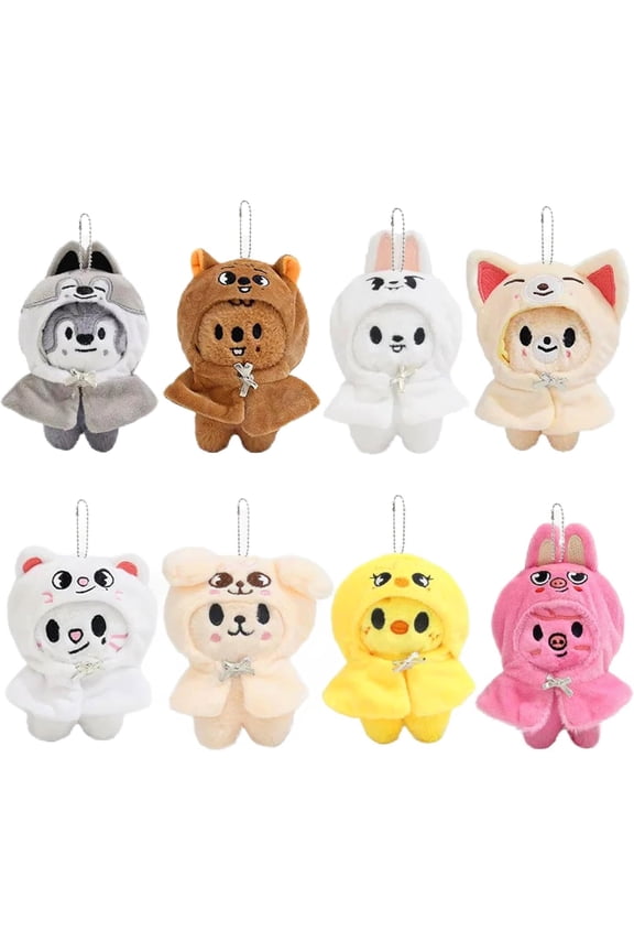8 PCS Skzoo Keychains 4 Inches SKZ Plush Keychains SKZ Set Key Handbag Pendants, Plush Toy | Soft And Cute Doll Toys Keychain Cute Animal Pendant Doll