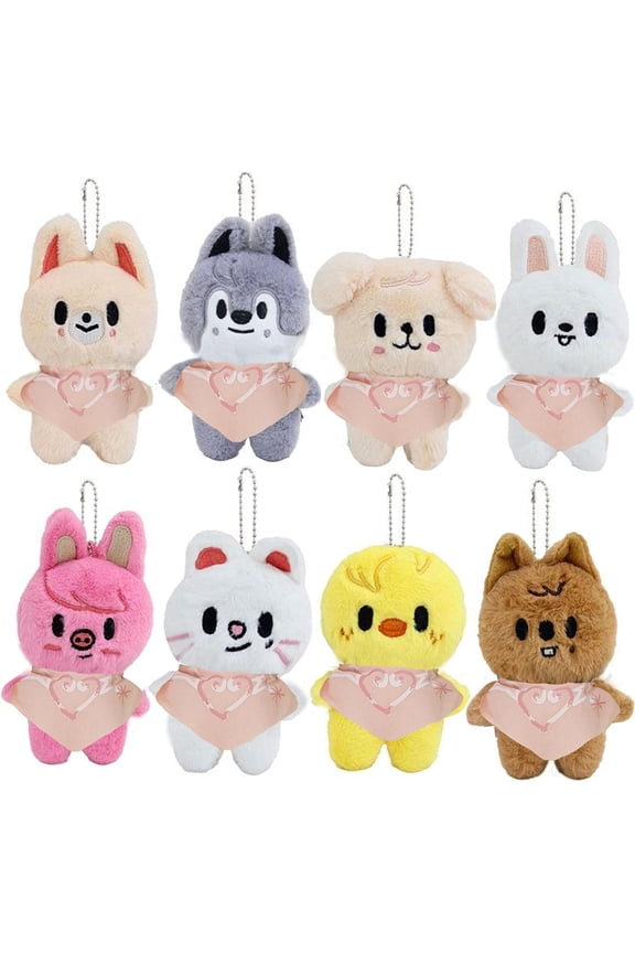 8 PCS Skzoo Keychains 4 Inches SKZ Plush Keychains SKZ Set Key Handbag Pendants, Plush Toy | Soft And Cute Doll Toys Keychain Cute Animal Pendant Doll