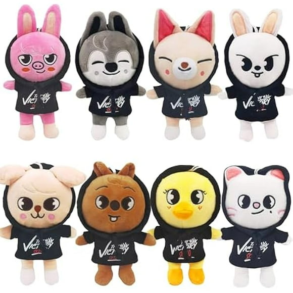 8 PCS Skzoo Plushies Stray Kids Plush Doll for Fans and Friends Soft Stuffed Animal Figure Doll for Fans Kids and Adults Birthday Choice(Style A)