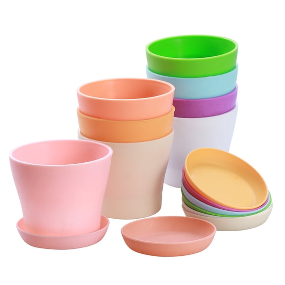 8 PCS Small Plant Pots Plastic Plants Mini Flower Planter PP Material XS Size