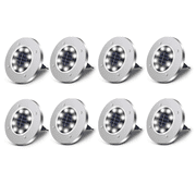 8 PCS Solar Ground Lights - Outdoor Waterproof LED Path Lights, White Light for Courtyards & Lawns