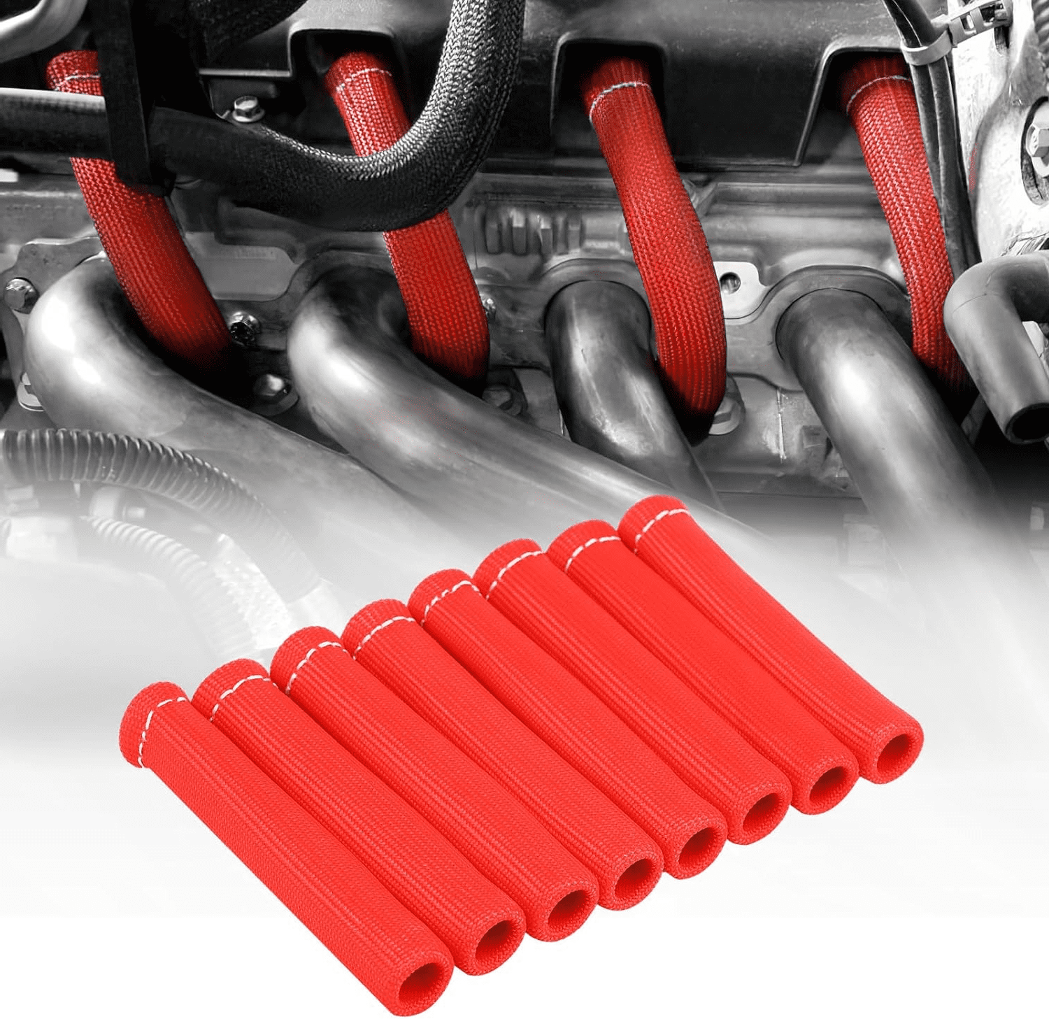 8 PCS Spark Plug Boot Protector 2500° Spark Plug Heat Sleeve Wire ...