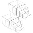 thumbnail image 1 of 8 PCS Square Acrylic Risers for Display - 4-Tier Clear Display Stand Risers Multifunctional, transparent acrylic stand for displaying collectibles and cupcakes, 1 of 6