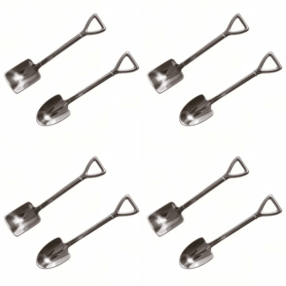 8 PCS Stainless Steel Coffee Spoon, Retro Shovel Ice Cream Spoon, Creative Tea-spoon Fashion Tableware