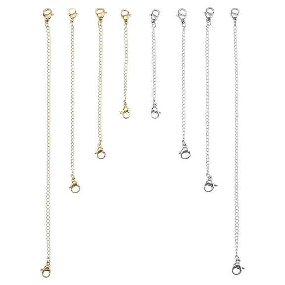 8 PCS Stainless Steel Necklace Bracelet Extender Chain Set