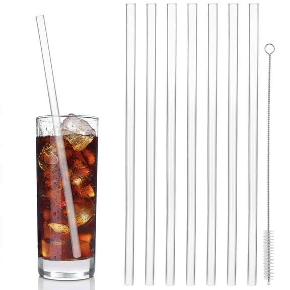 8 PCS Silicone Straws Replacement with Cleaning Brush Compatible with Water Jugs Tumbler Cups