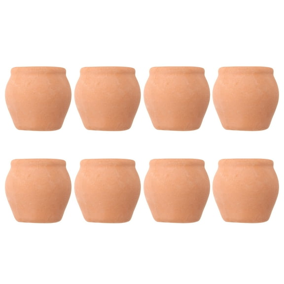 OUNONA 8PCS Small Clay Pots for Succulent Plants Miniature Terracotta Planters for Desktop and Windowsill Decoration