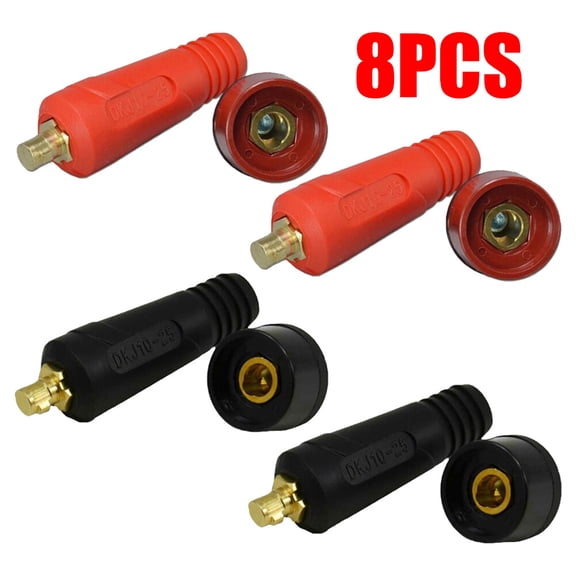 8 PCS TIG Welding Cable Panel Connector Socket Set Style DKJ10-25 & DKZ10-25