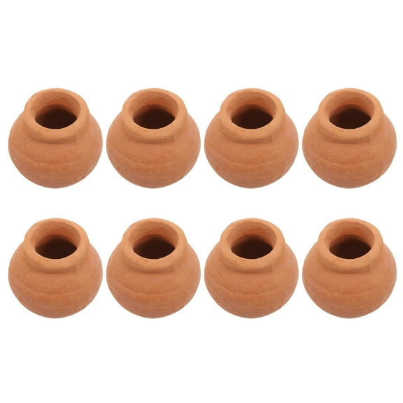 8 PCS Thumb Succulent Flowerpot Felt Board Tile Clay Pots Mini Small Nursery Orange