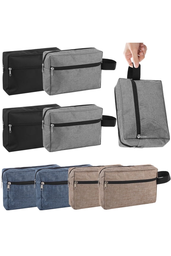 8 Pcs Waterproof Toiletry Bags for Men - Men's Shaving Bags for Travel, Small Waterproof Oxford Cloth Organizer Pouches, Portable Hanging Grooming Kits for Gym, Business Trips & Camping