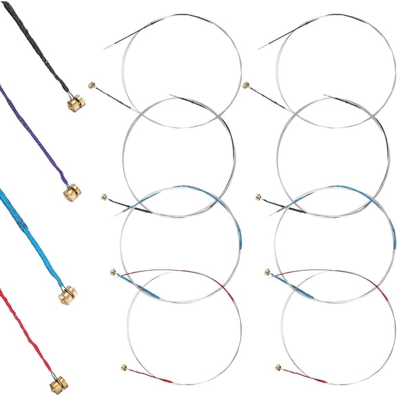 8 PCS Violin Strings 4/4 Full Size Set, Universal Steel Core Dominant Violin Strings with Copper-Plated Ball End for Instruments 4/4 3/4 1/2 1/4 Violins