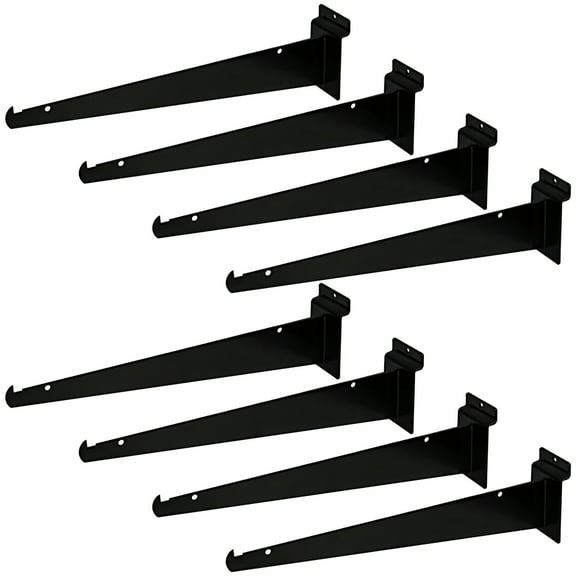 8 PCS Wall Shelf Brackets, 12 in Heavy Duty Steel Shelf Holder, High Load Slat Wall Shelf Rack for Storage and Display