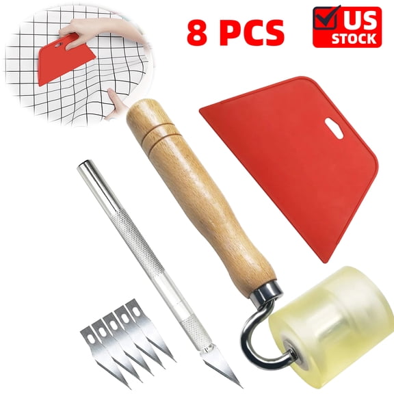 8 PCS Wallpaper Smoothing Tool Kit with Seam Roller for Contact Paper Adhesive Vinyl