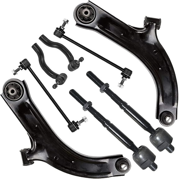 8 PCs Suspension Kit Front Lower Control Arms Assembly Inner Outer Tie Rods Sway Bars Replacement for Nissan Cube 2009-2013 Versa 1.8L
