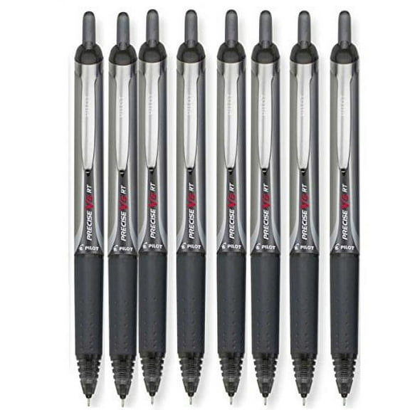 8 PENS: Pilot Precise V5 Retractable Black Pens, Single Pen (26062)