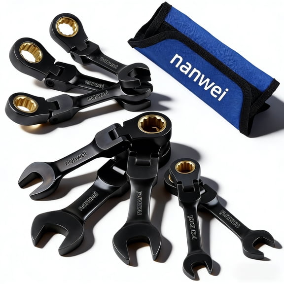 8-PIECE 180 swivel mini ratchet wrenches, mini ratchet wrenches