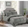 thumbnail image 1 of 8-PIECE Bed-in-a-Bag BAMBOO Pattern Comforter Full Queen Gray, 1 of 3
