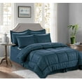 thumbnail image 1 of 8-PIECE Bed-in-a-Bag BAMBOO Pattern Comforter King Cal King Navy, 1 of 3