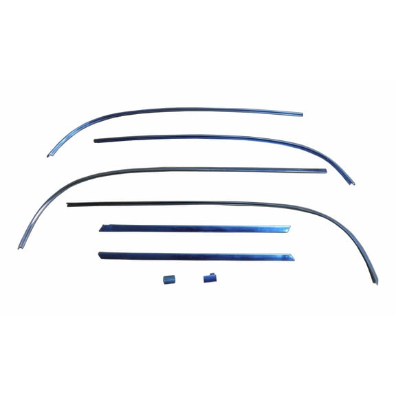 8-PIECE REAR WINDOW REVEAL MOULDING SET FOR 2-DOOR HARDTOP MODELS     ; MADE OF ALUMINUM