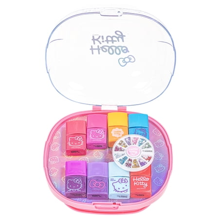 hello kitty nail polish and accessories set with nail dryer, kids, girls ages 3+