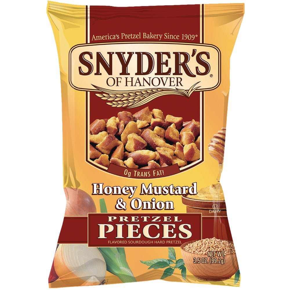 8 PK, Snyder's of Hanover 3.5 Oz. Honey Mustard & Onion Pretzels ...