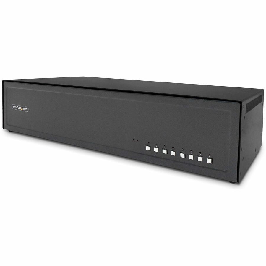 StarTech Secure 8-Port Dual-Monitor KVM Switch, DisplayPort, 4K 30Hz, NIAP 4.0, CAC, Made in the USA - Securely control eight DisplayPort desktops or servers from one mouse, keyboard, and two 4K 30...