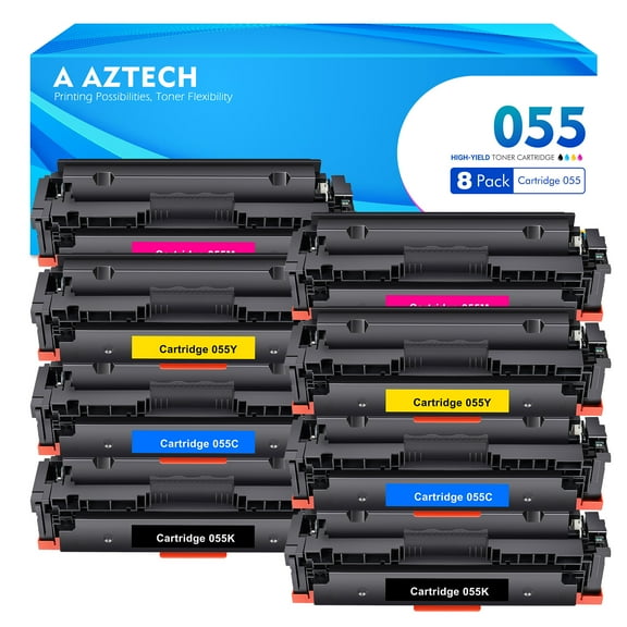 8-Pack 055 055H Toner Cartridge Compatible for Canon 055 with Chip imageCLASS MF741Cdw MF742Cdw MF743Cdw LBP663Cdw LBP664Cx MF746Cdw MF743 Printer (2x Black,2x Cyan,2x Magenta,2x Yellow)