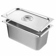 thumbnail image 1 of 8 Pack 1/3 Size Hotel Pans with Lids - 6 Inch Deep Stainless Steel Steam Table Pans - Commercial Kitchen Food Storage Pans for Catering, Buffets & Restaurant Use, 1 of 9