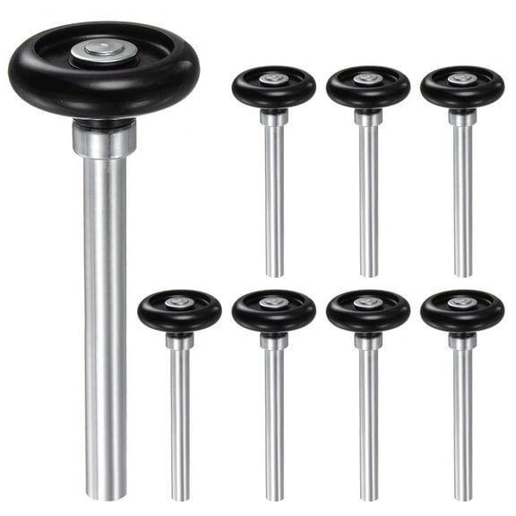 8 Pack 1.8" Black Nylon Garage Door Rollers, 4.25" Long Stem, Black