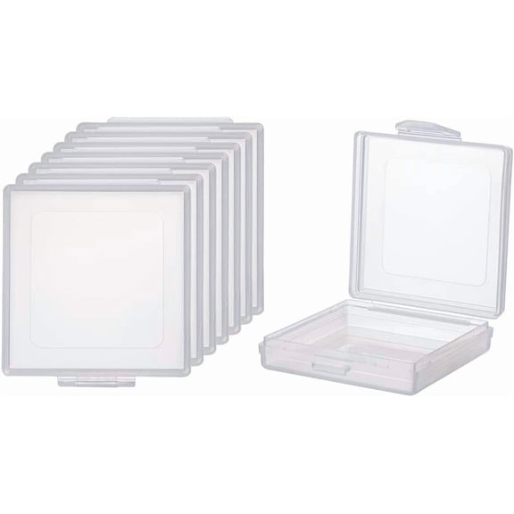 8 Pack 1.96x1.96x0.59 Inches Small Frosted Square Plastic Bead Storage Containers Box Case with Lids for Herbs Tiny Beads Jewerlry Findings and Other Small Items for DIY