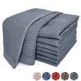 thumbnail image 1 of 8 Pack 100% Cotton Dish Towels, Waffle Weave Dish Cloths for Washing Dishes, Quick Drying Kitchen Dish Towels Rags, 12x12 Inches, Gray, 1 of 8