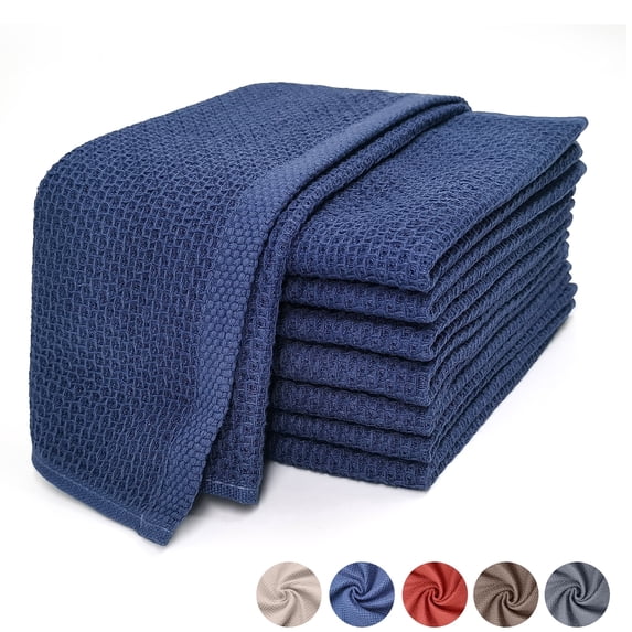 8 Pack 100% Cotton Dish Towels, Waffle Weave Dish Cloths for Washing Dishes, Quick Drying Kitchen Dish Towels Rags, 12x12 Inches