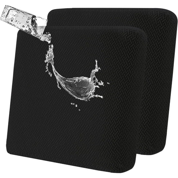 8 Pack 100% Waterproof Patio Sofa Cushion Covers, Stretch Outdoor/Indoor Individual Seat Cushion Cover Furniture Protector Sofa Slipcover, Black